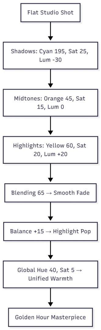 Color Grading Tutorial: Golden Hour Studio Shot