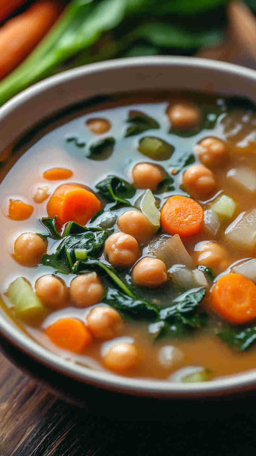 Vegan Chickpea and Spinach Soup