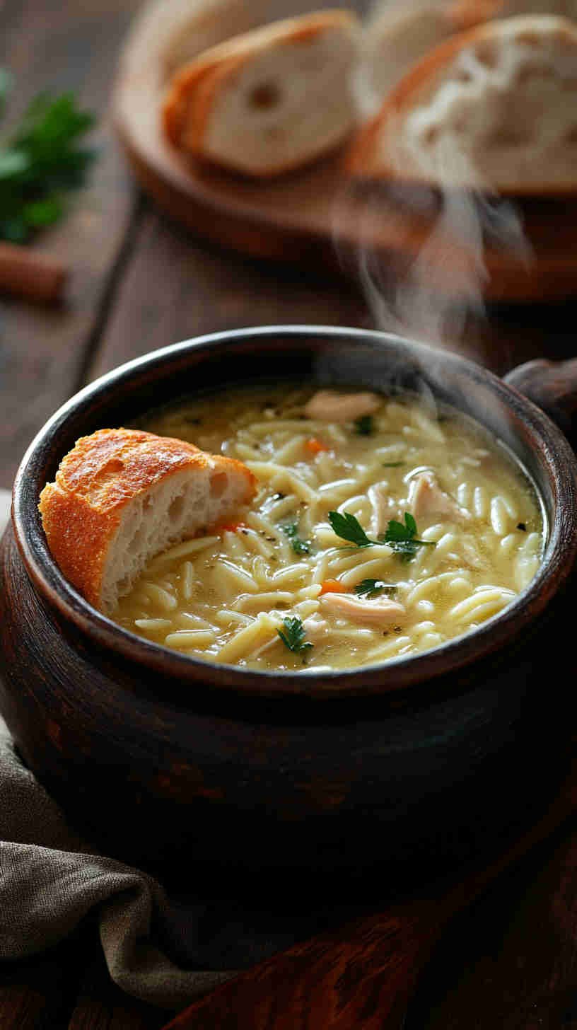 Zesty Lemon Chicken Orzo Soup