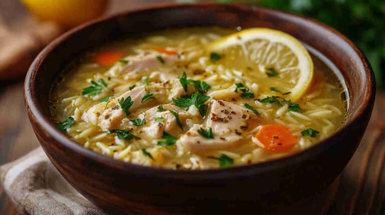 Zesty Lemon Chicken Orzo Soup