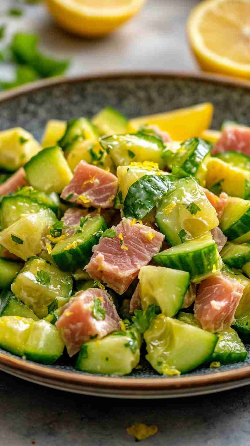 Avocado and Tuna Salad with Lemon Dressing