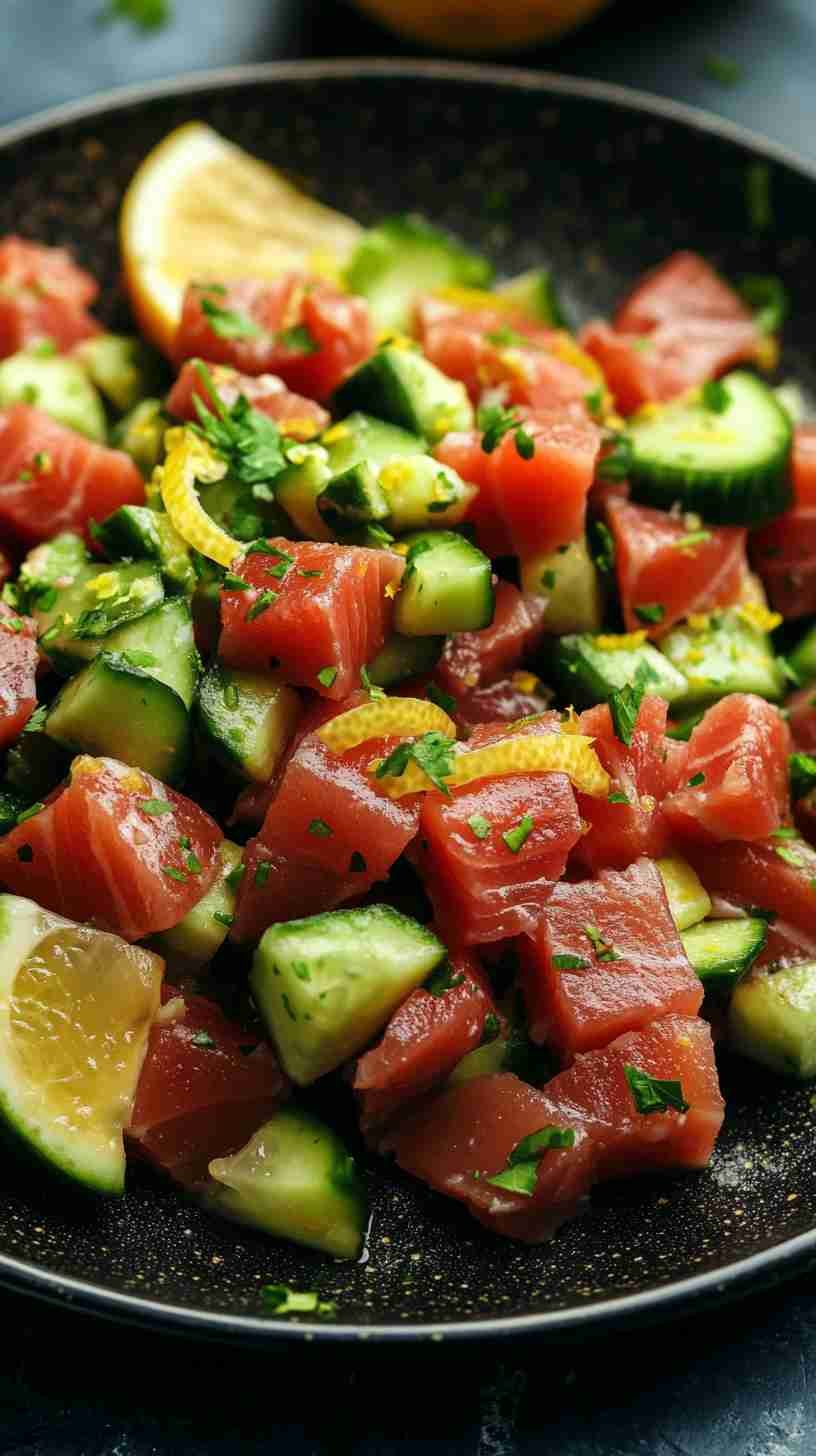 Avocado and Tuna Salad with Lemon Dressing