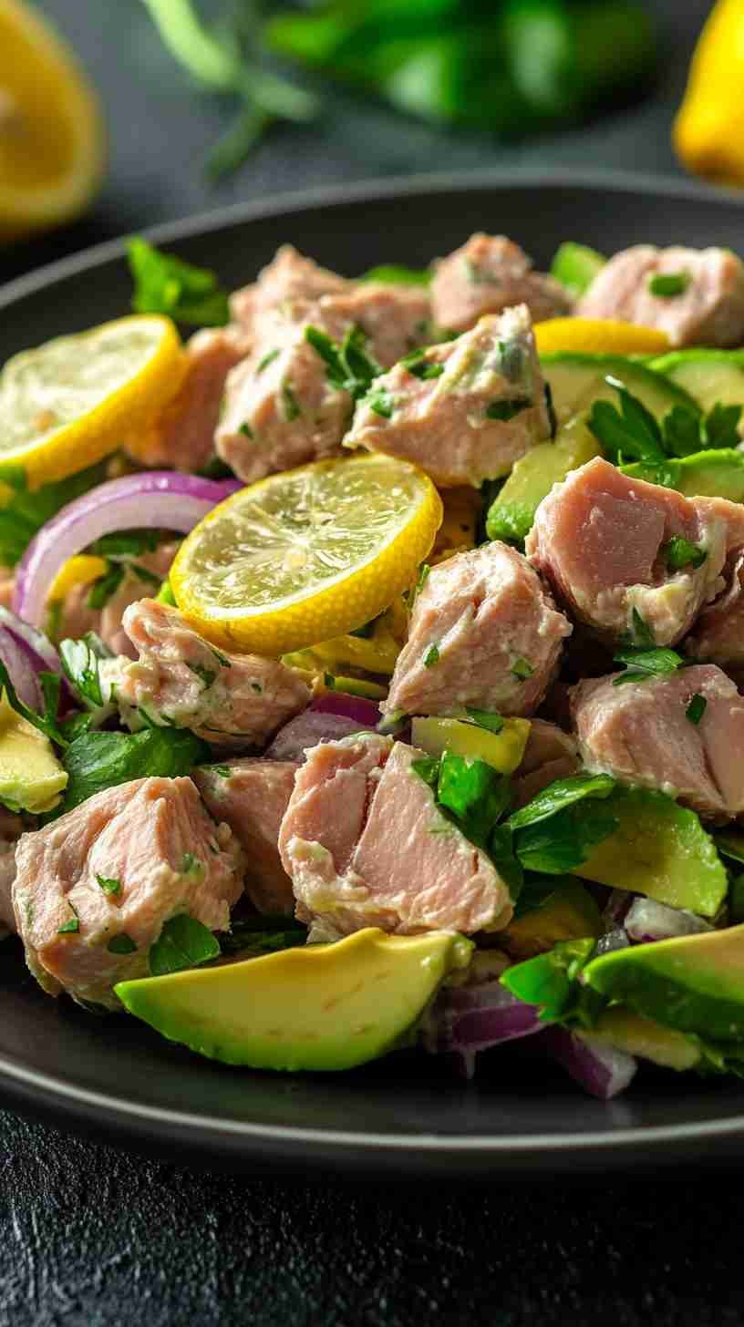 Avocado and Tuna Salad with Lemon Dressing