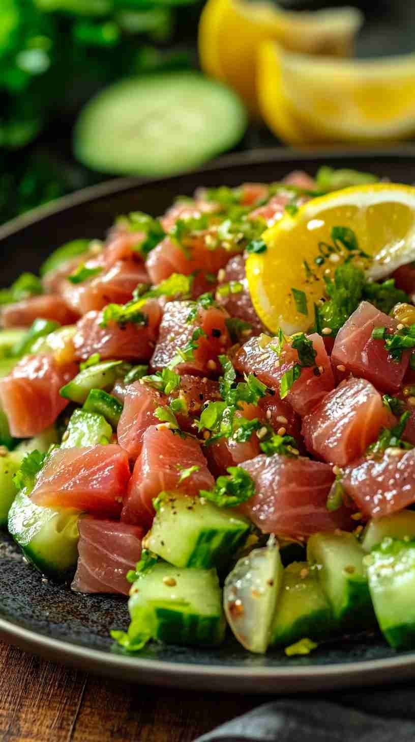 Avocado and Tuna Salad with Lemon Dressing