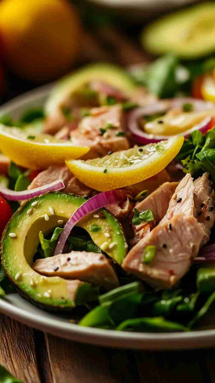 Avocado and Tuna Salad with Lemon Dressing