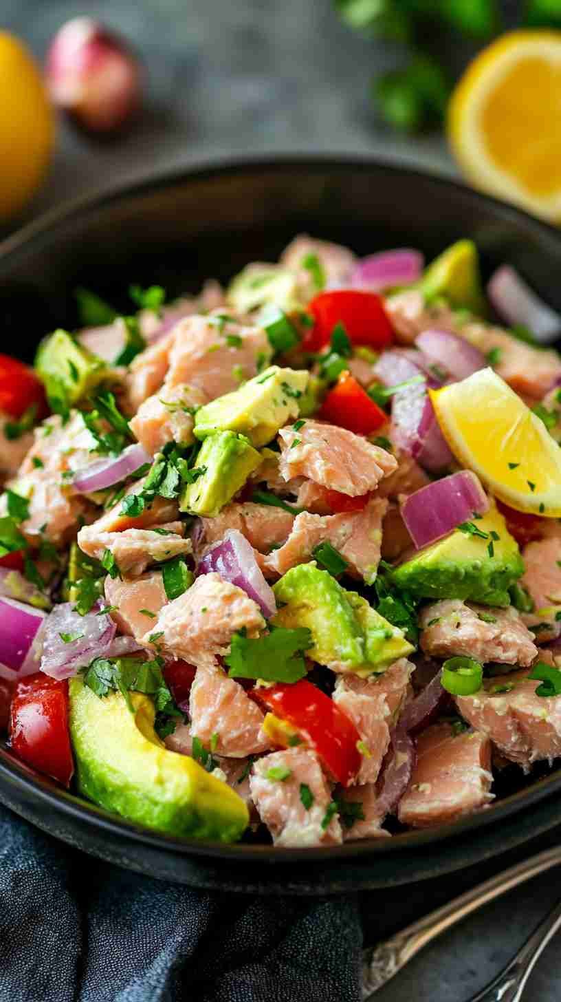 Avocado and Tuna Salad with Lemon Dressing