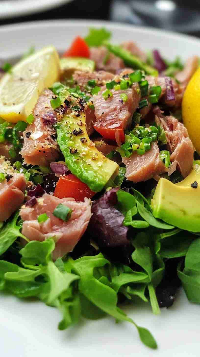Avocado and Tuna Salad with Lemon Dressing