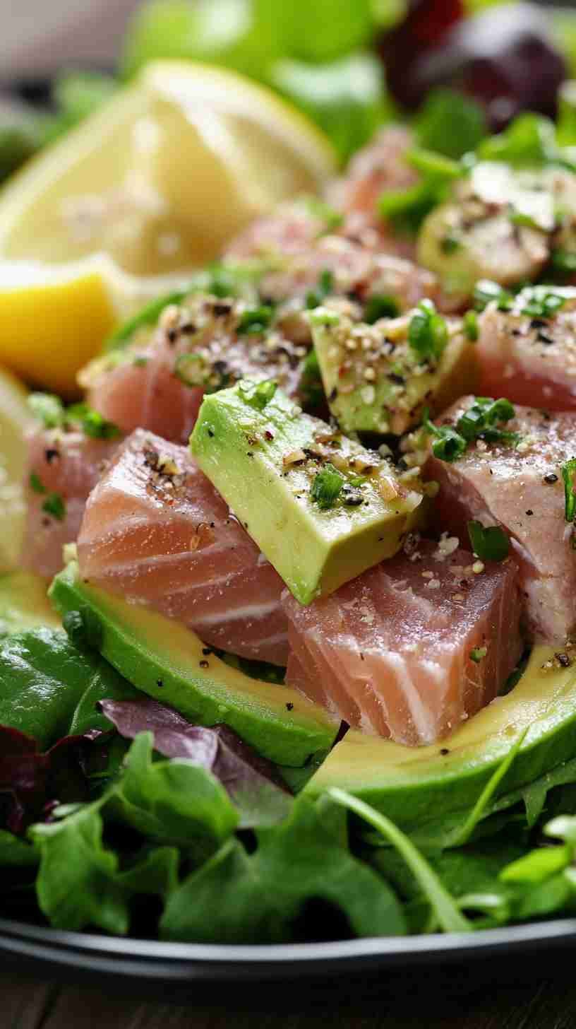 Avocado and Tuna Salad with Lemon Dressing