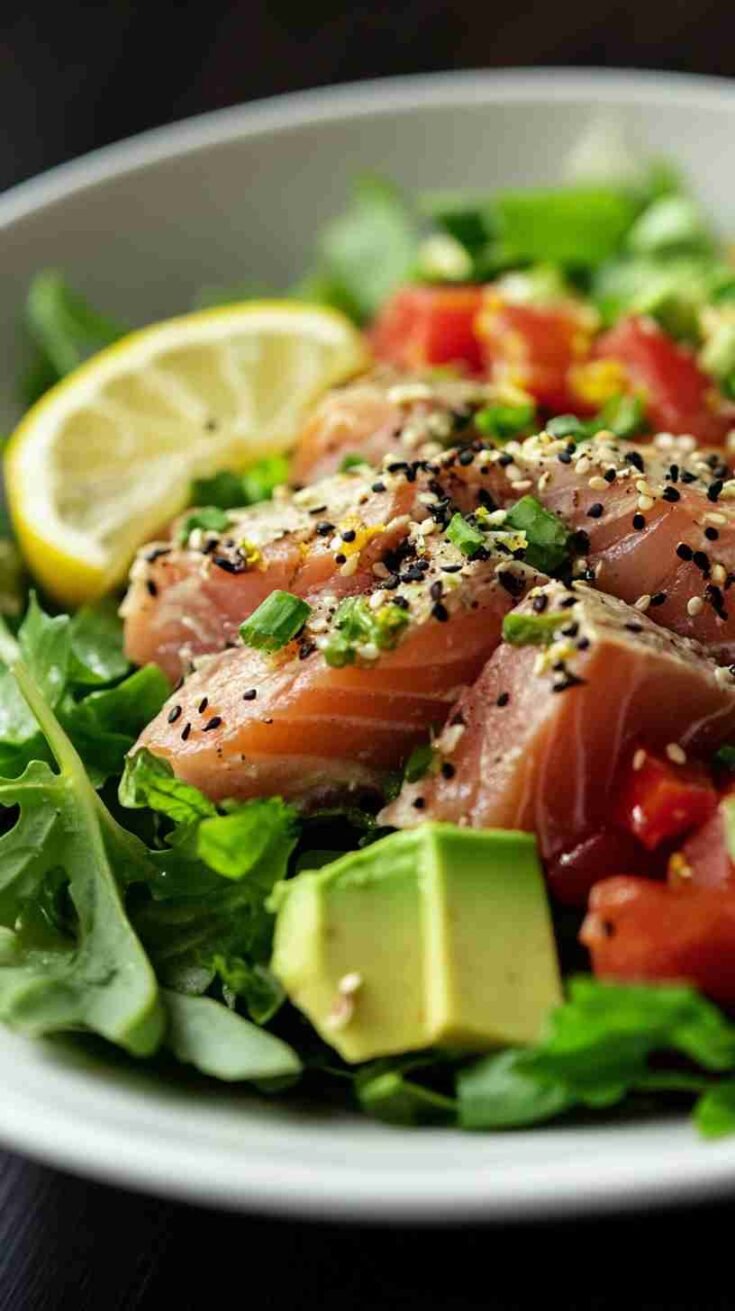 Avocado and Tuna Salad with Lemon Dressing