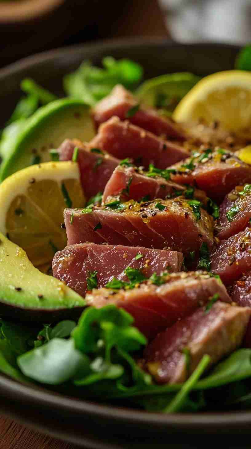 Avocado and Tuna Salad with Lemon Dressing