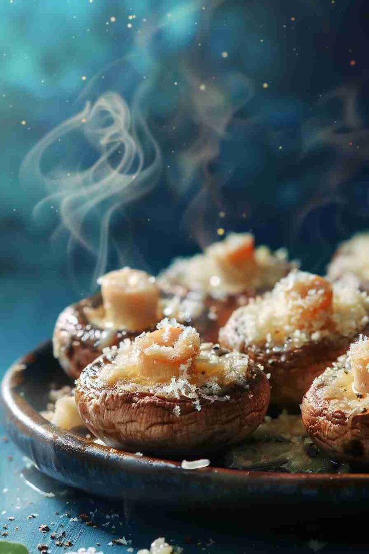 Baked Cap Mushrooms with Garlic and Parmesan