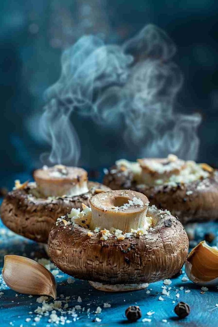 Baked Cap Mushrooms with Garlic and Parmesan