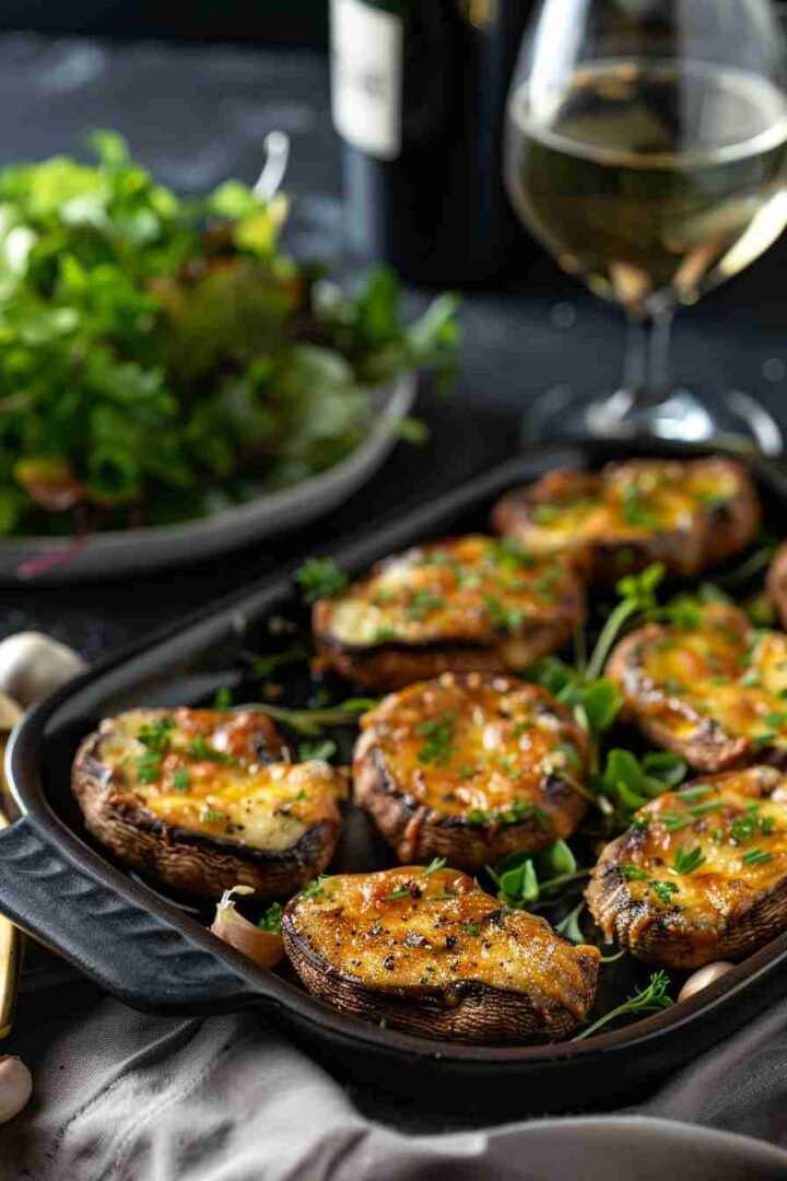 Baked Cap Mushrooms with Garlic and Parmesan
