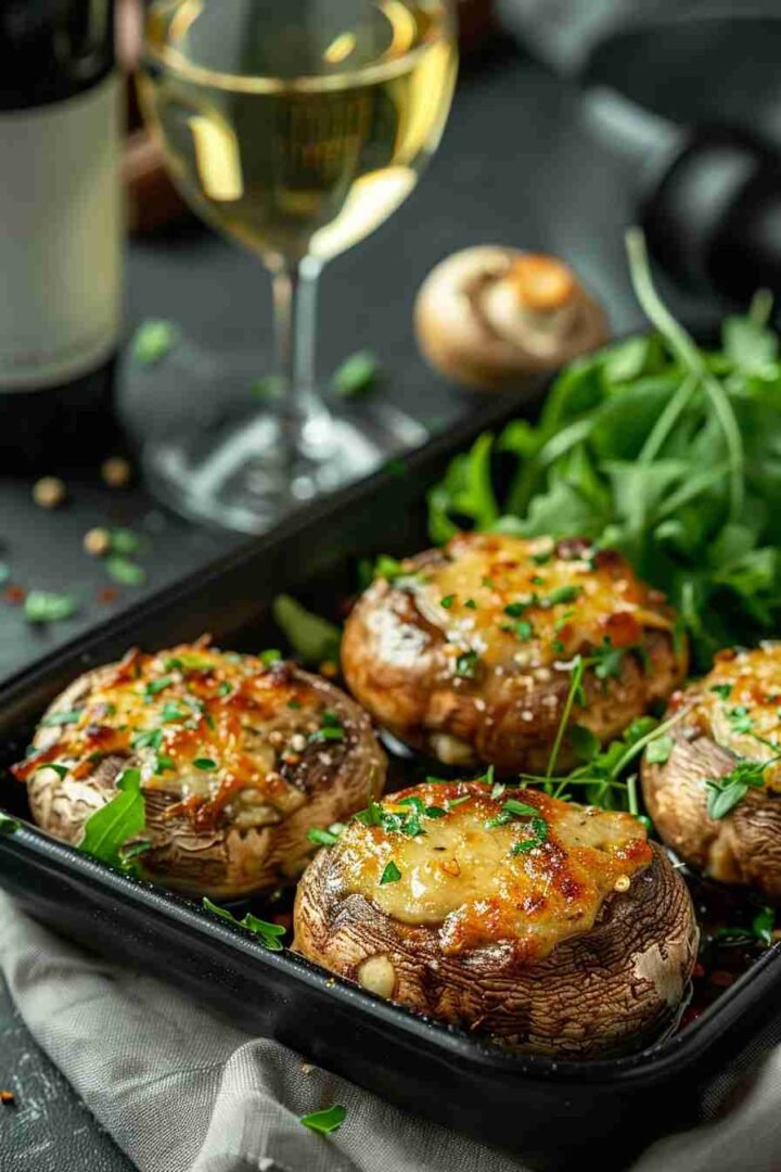 Baked Cap Mushrooms with Garlic and Parmesan