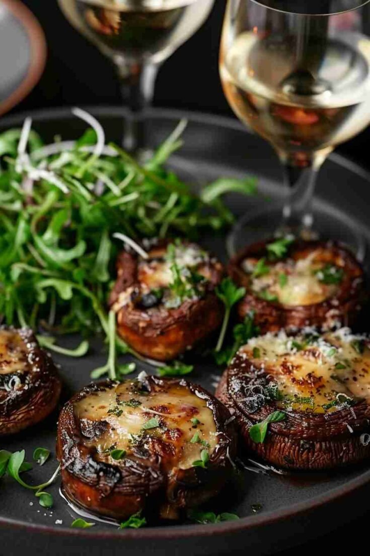 Baked Cap Mushrooms with Garlic and Parmesan