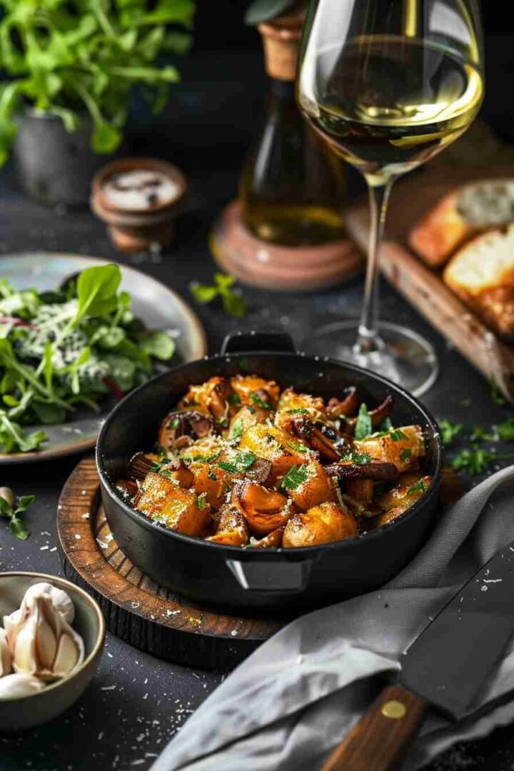 Baked Cap Mushrooms with Garlic and Parmesan