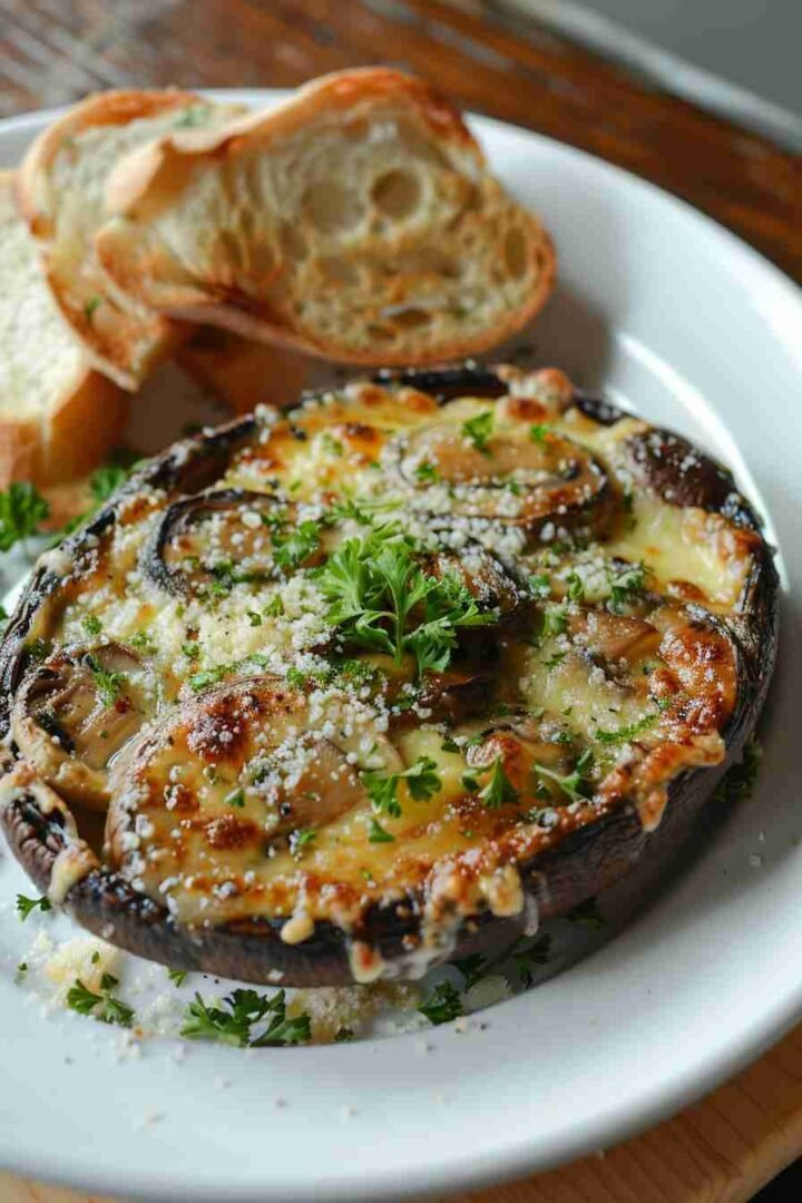 Baked Cap Mushrooms with Garlic and Parmesan