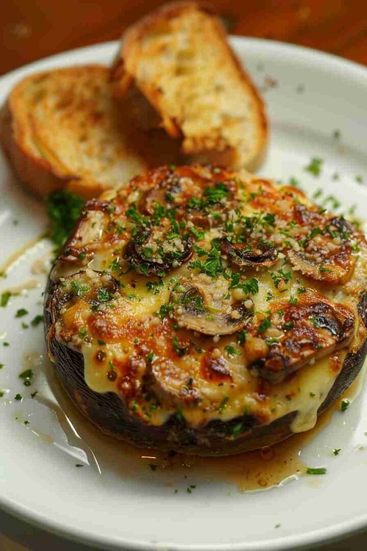 Baked Cap Mushrooms with Garlic and Parmesan