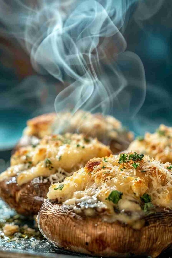 Baked Cap Mushrooms with Garlic and Parmesan