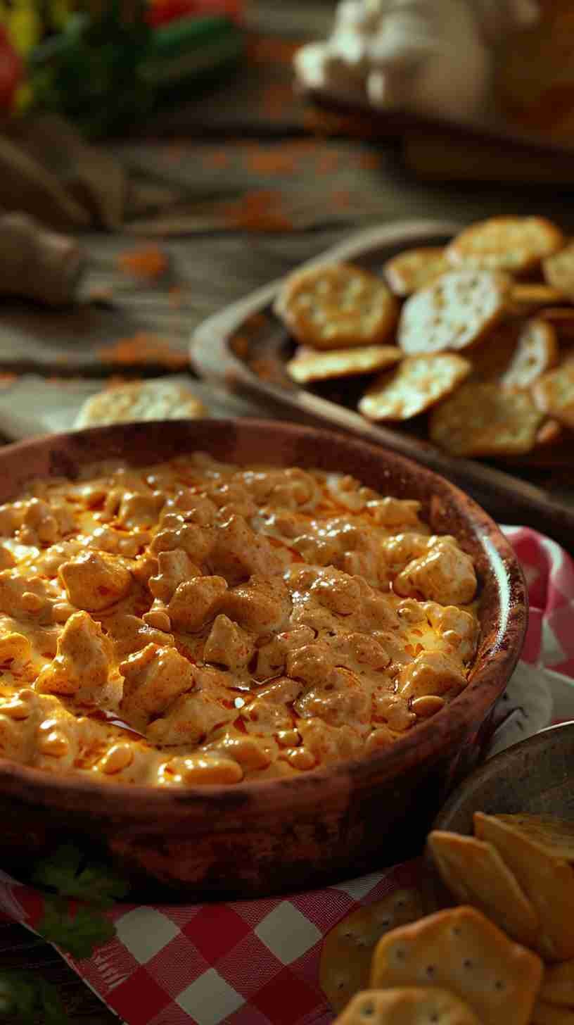 Buffalo Chicken Dip with Crackers