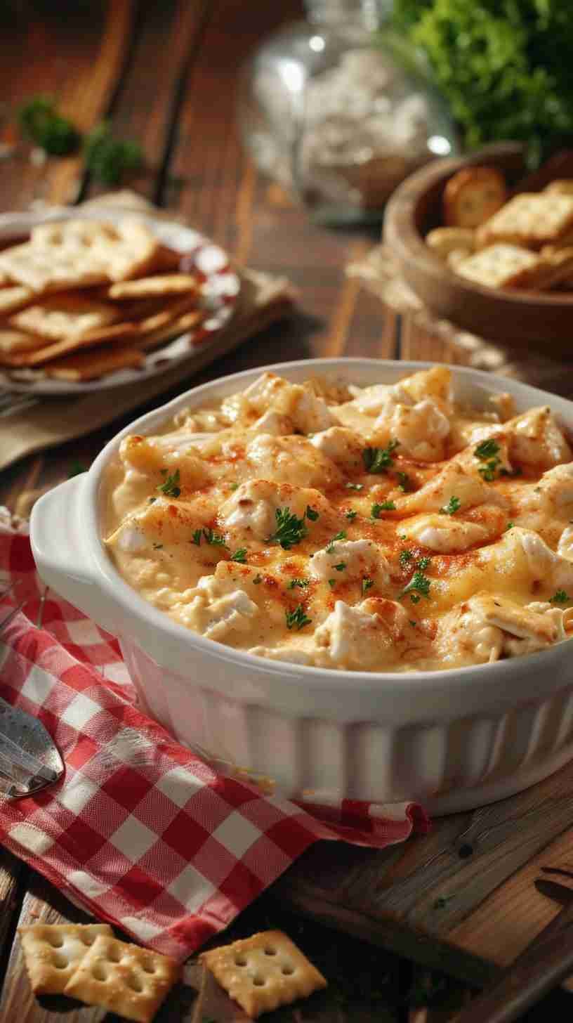 Buffalo Chicken Dip with Crackers