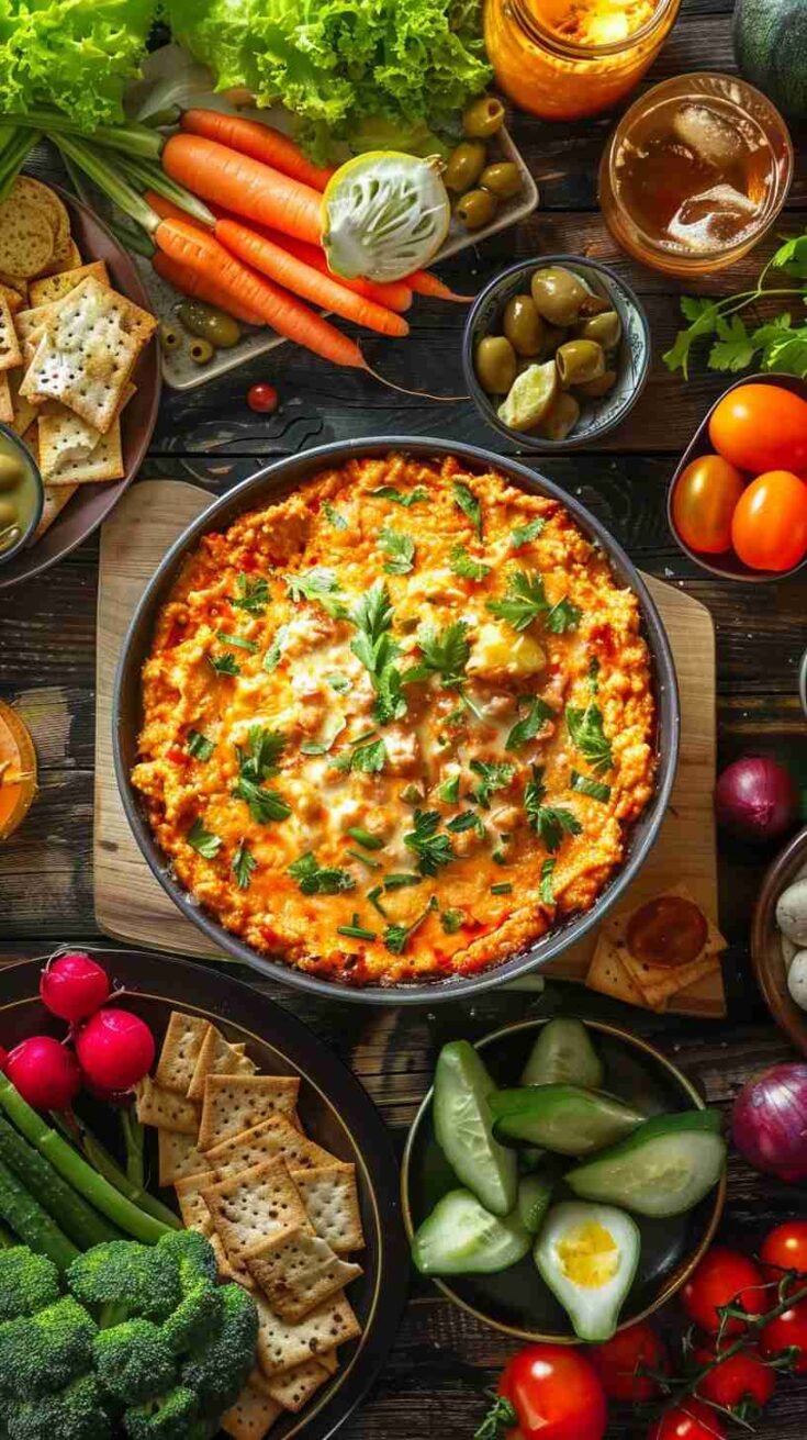 Buffalo Chicken Dip with Crackers