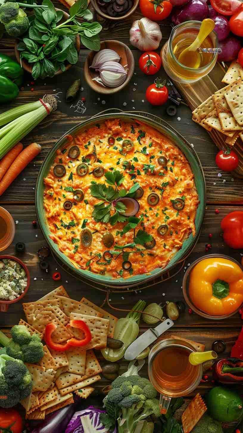 Buffalo Chicken Dip with Crackers