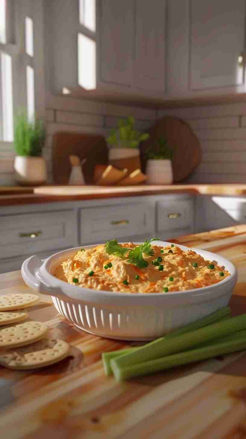 Buffalo Chicken Dip with Crackers