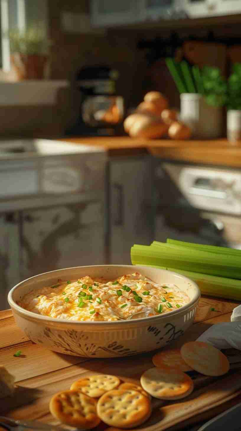 Buffalo Chicken Dip with Crackers