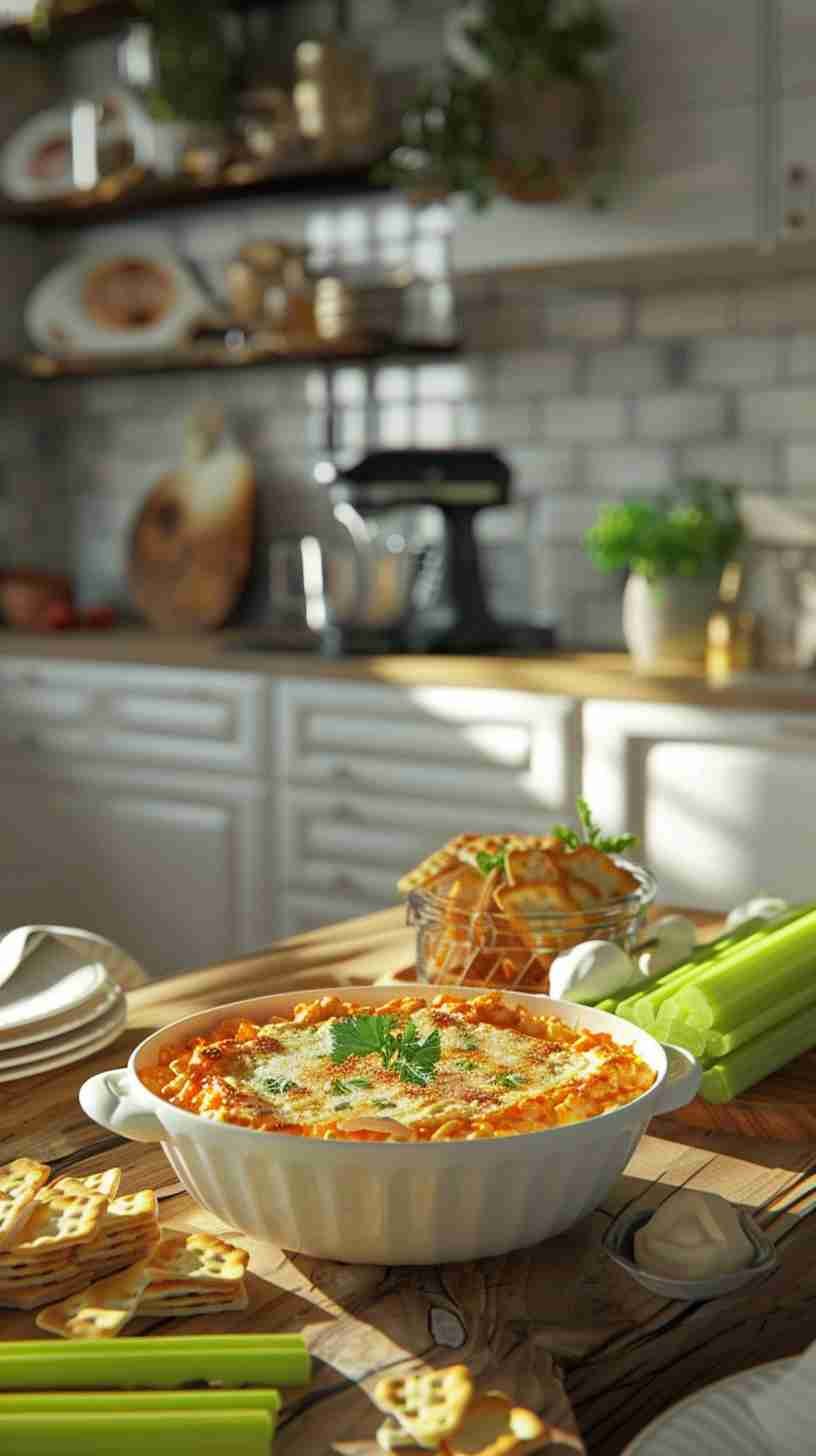 Buffalo Chicken Dip with Crackers