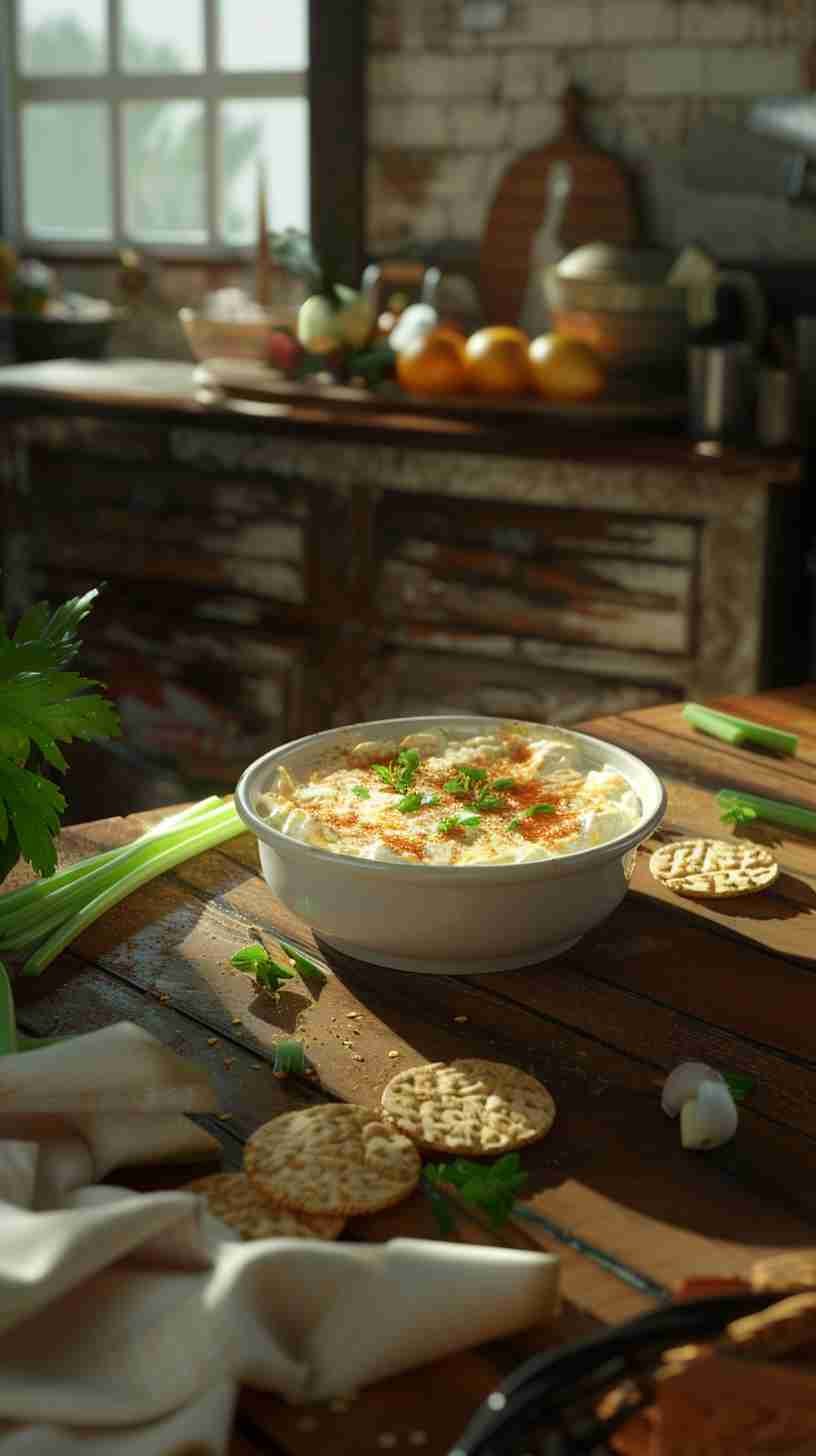 Buffalo Chicken Dip with Crackers