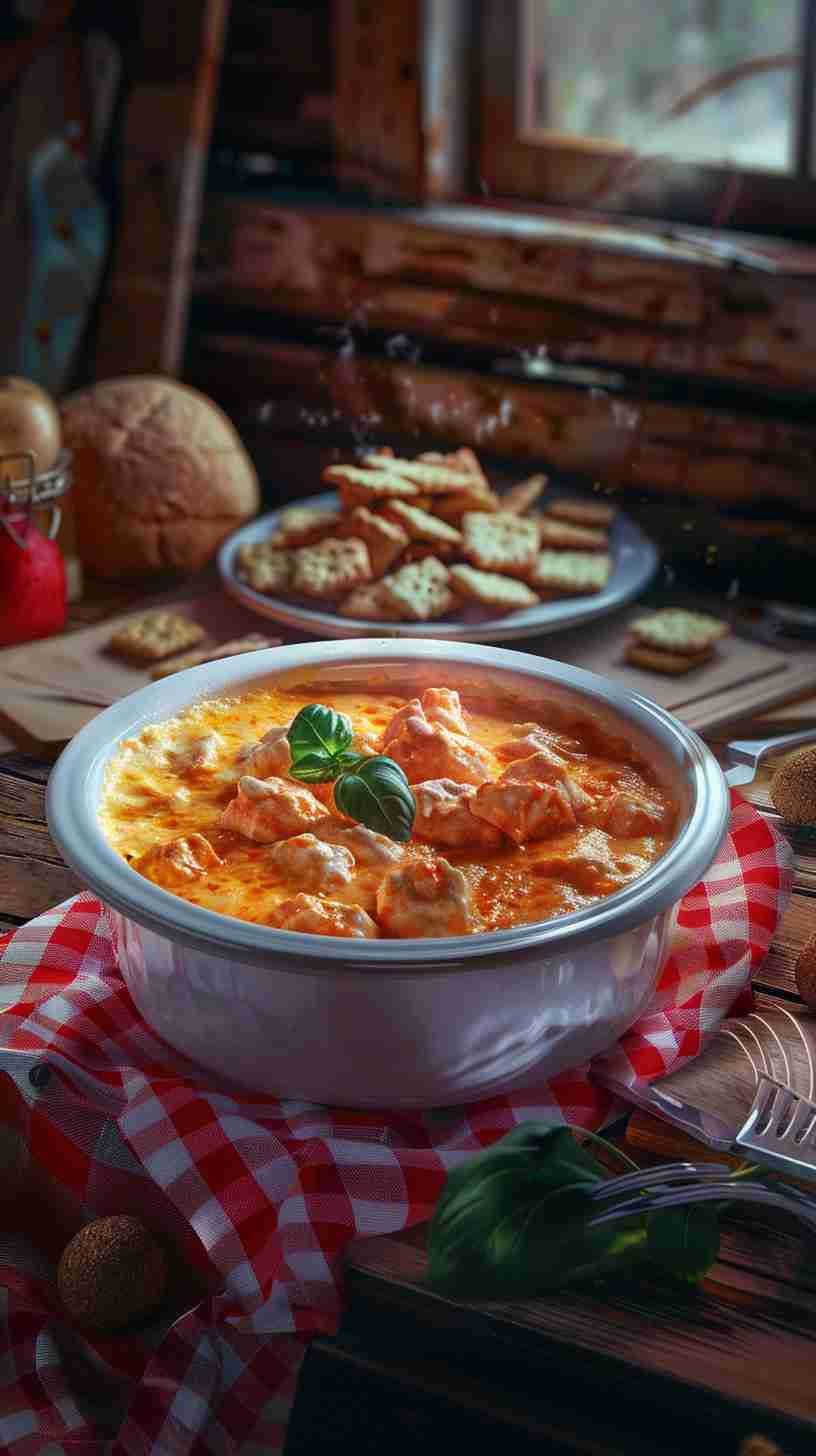 Buffalo Chicken Dip with Crackers