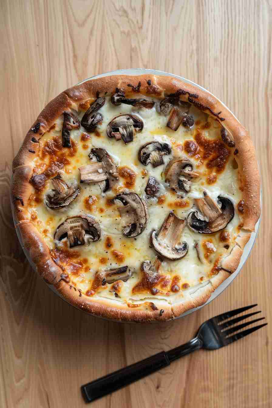 Cap Mushroom Casserole with Cheese Topping