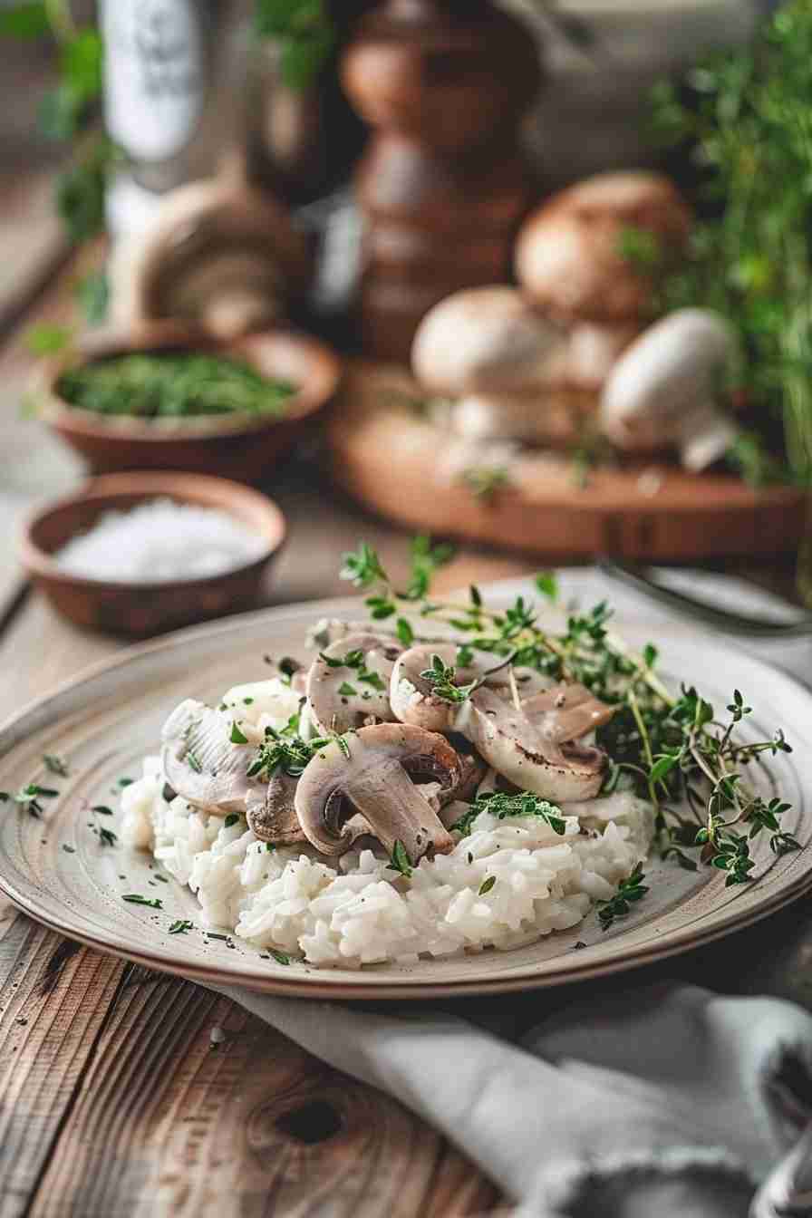 Cap Mushroom Risotto with Fresh Herbs
