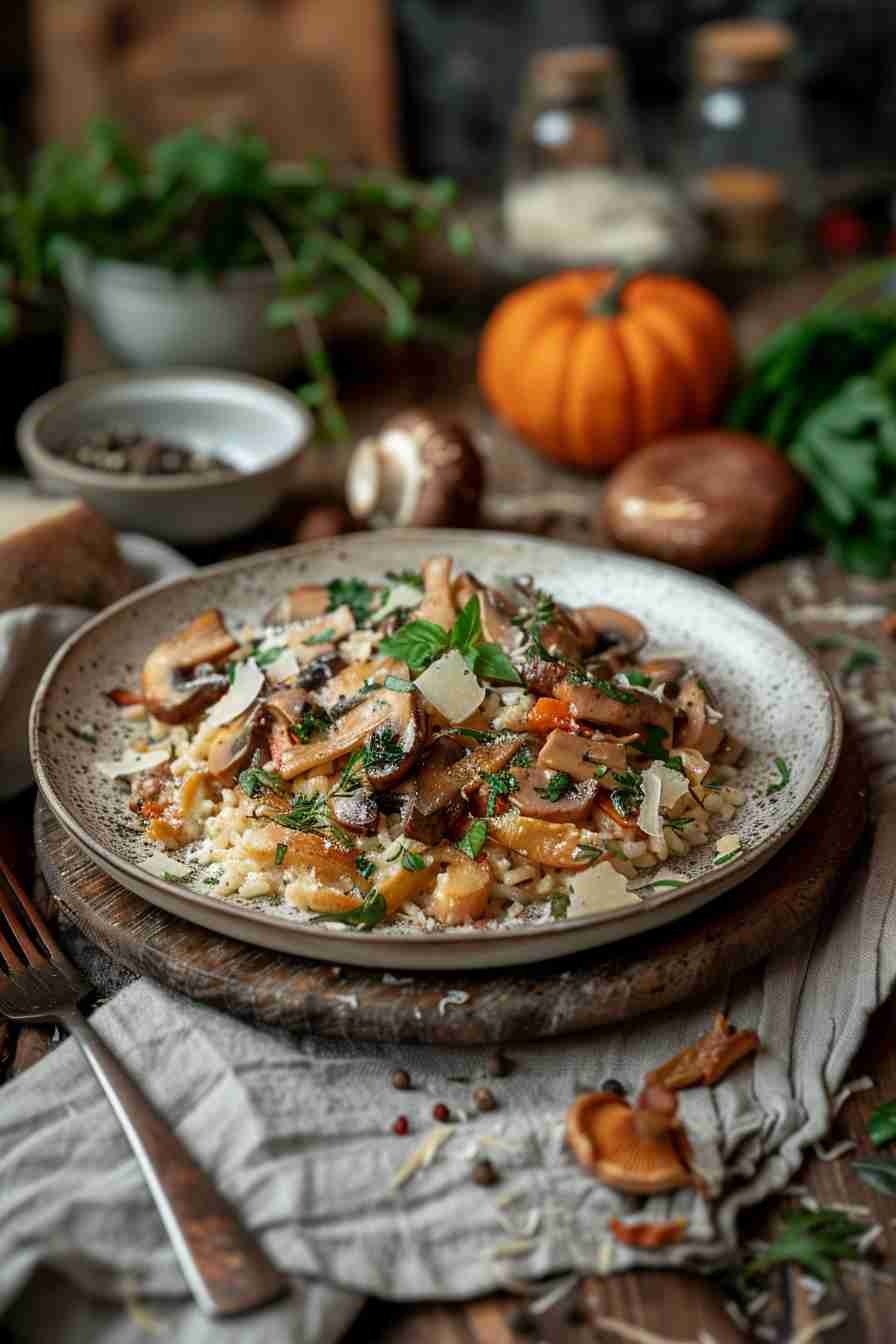 Cap Mushroom Risotto with Fresh Herbs
