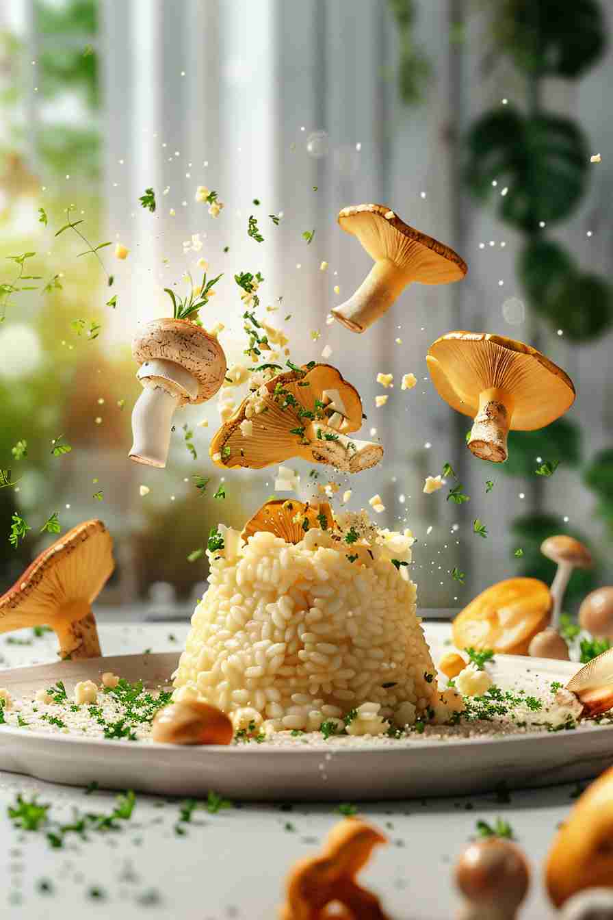 Cap Mushroom Risotto with Fresh Herbs