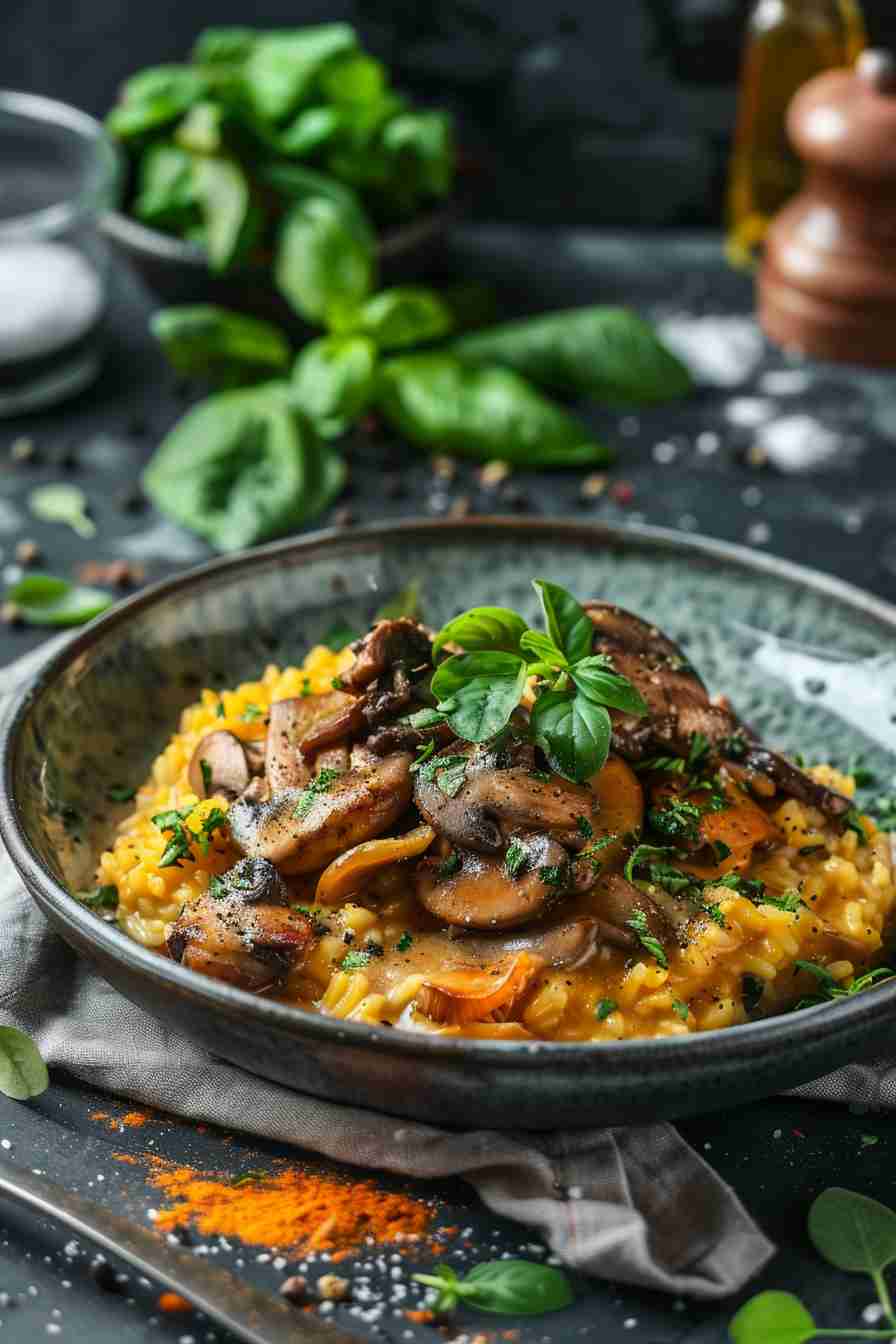 Cap Mushroom Risotto with Fresh Herbs
