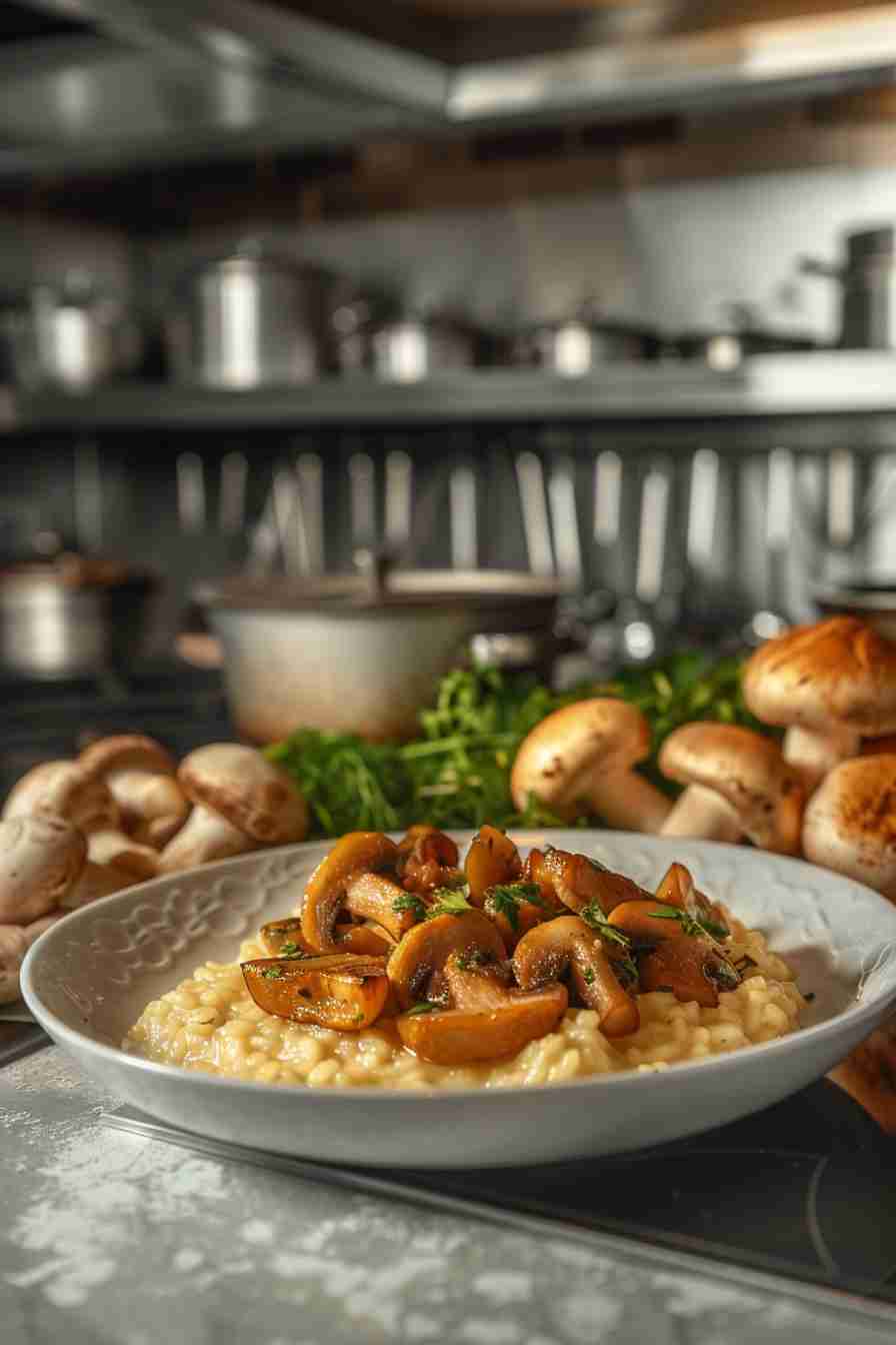 Cap Mushroom Risotto with Fresh Herbs
