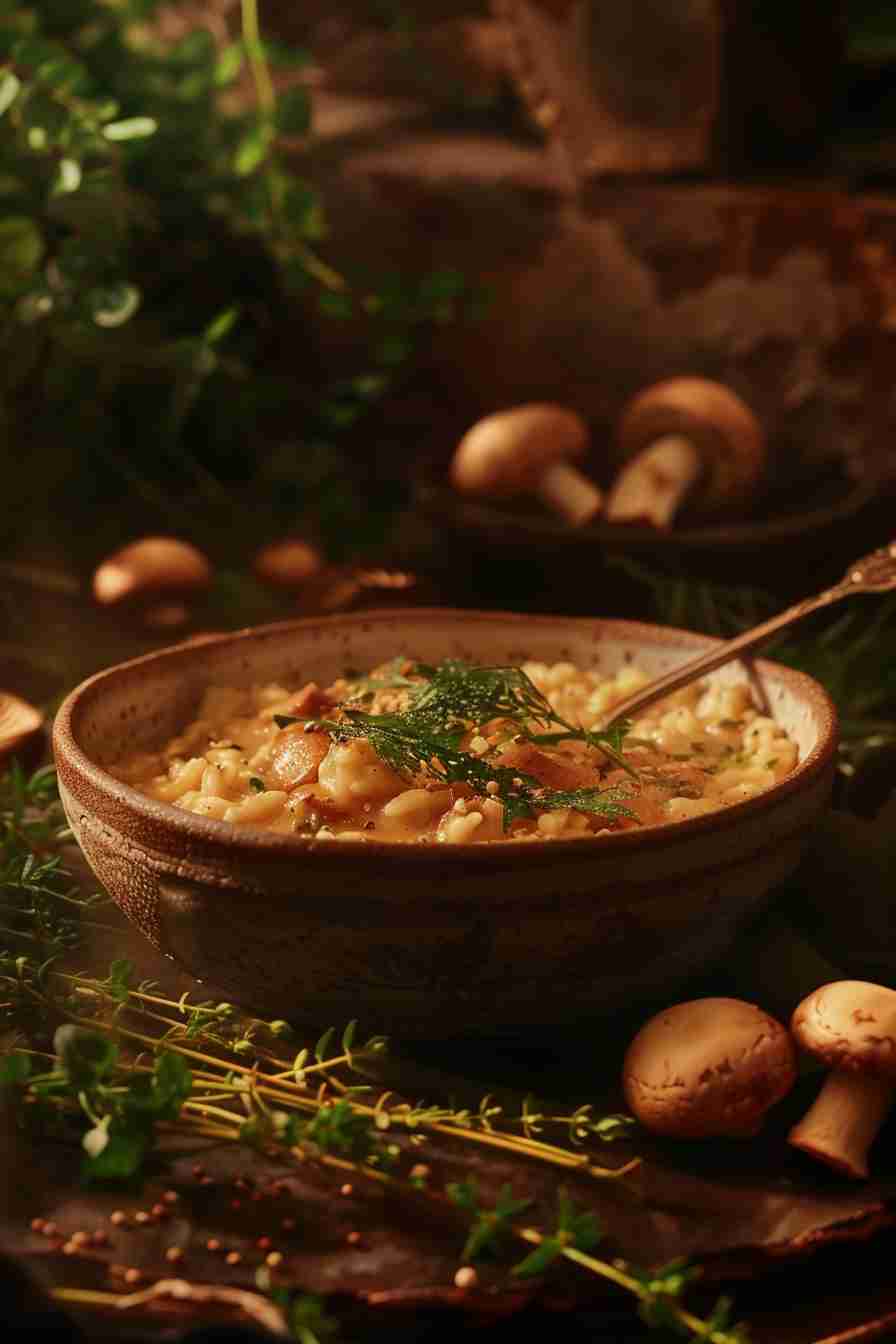 Cap Mushroom Risotto with Fresh Herbs