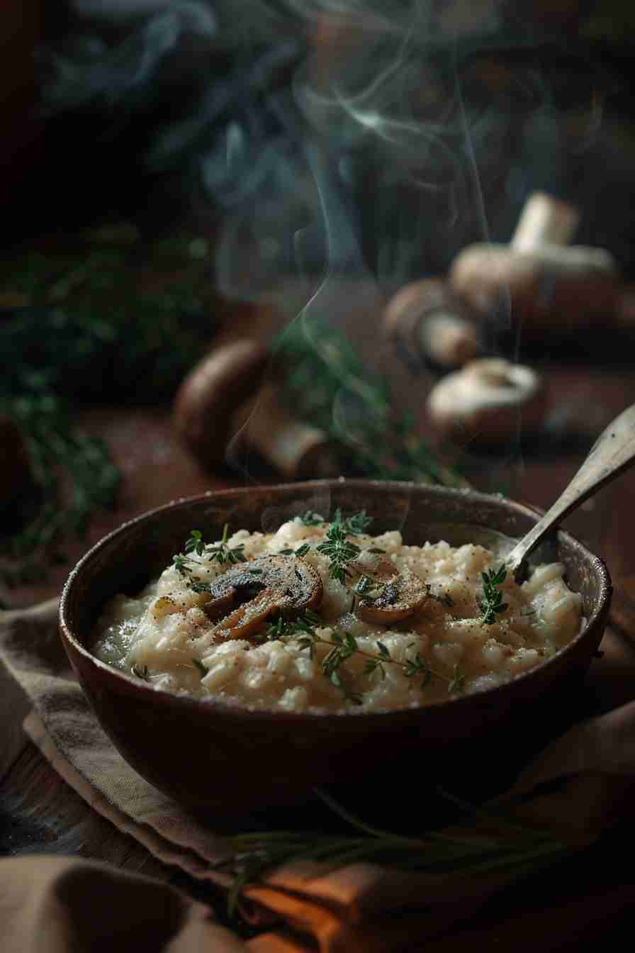 Cap Mushroom Risotto with Fresh Herbs