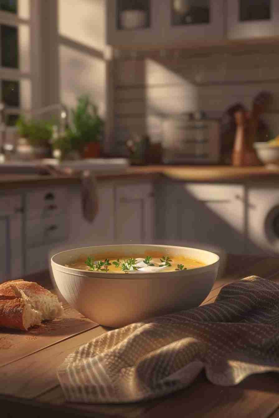 Cap Mushroom Soup with Cream and Thyme