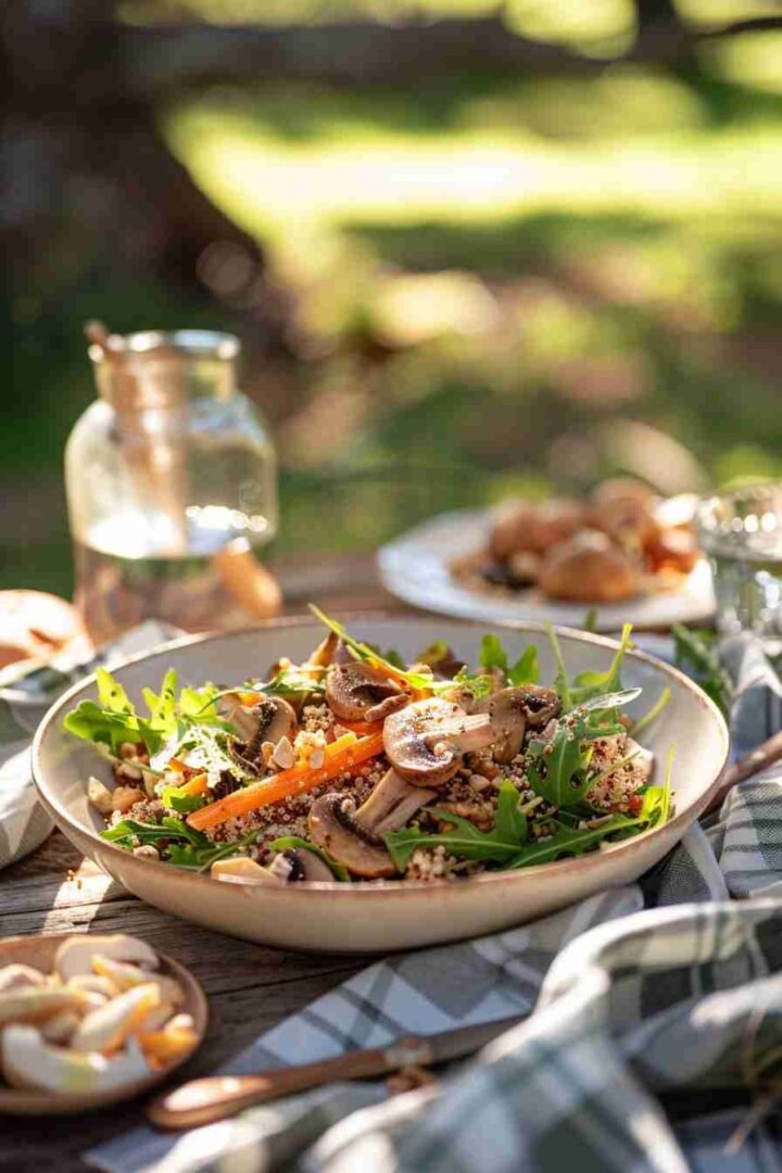Cap Mushroom and Quinoa Salad
