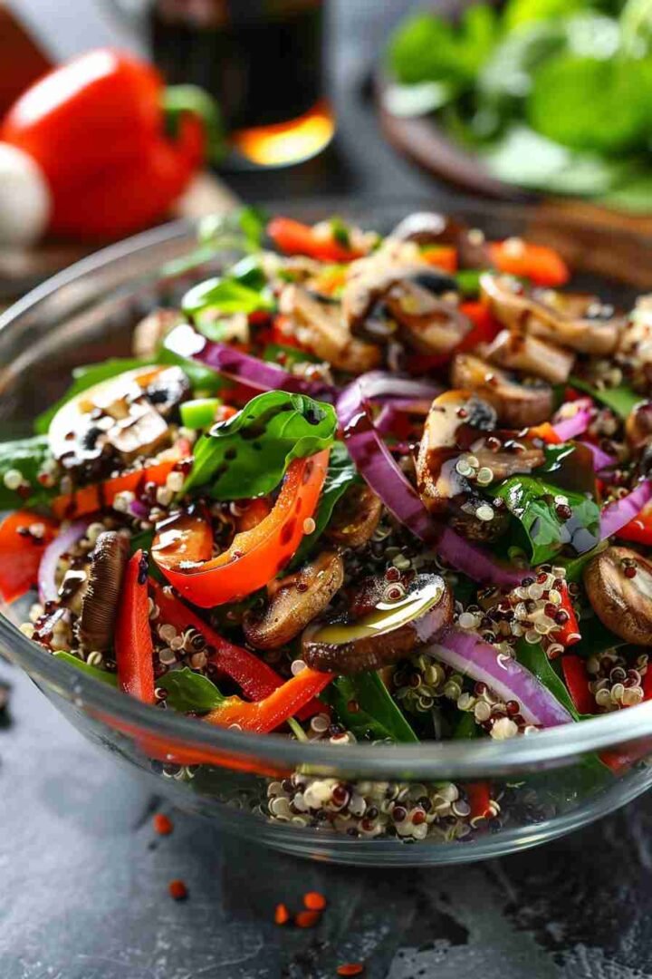 Cap Mushroom and Quinoa Salad