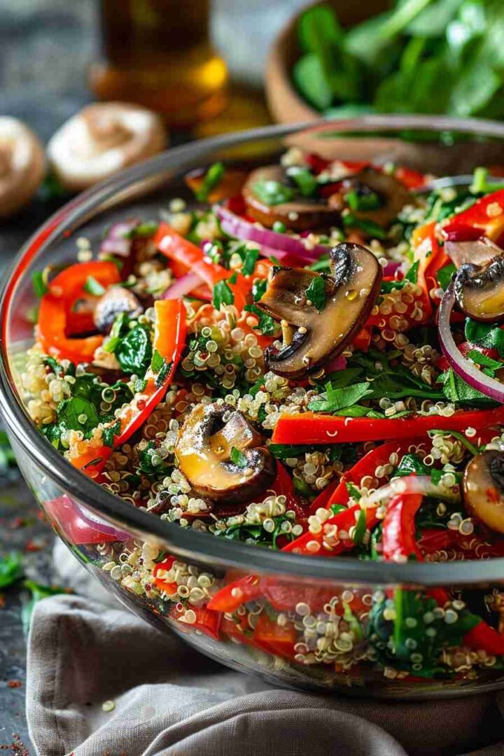Cap Mushroom and Quinoa Salad