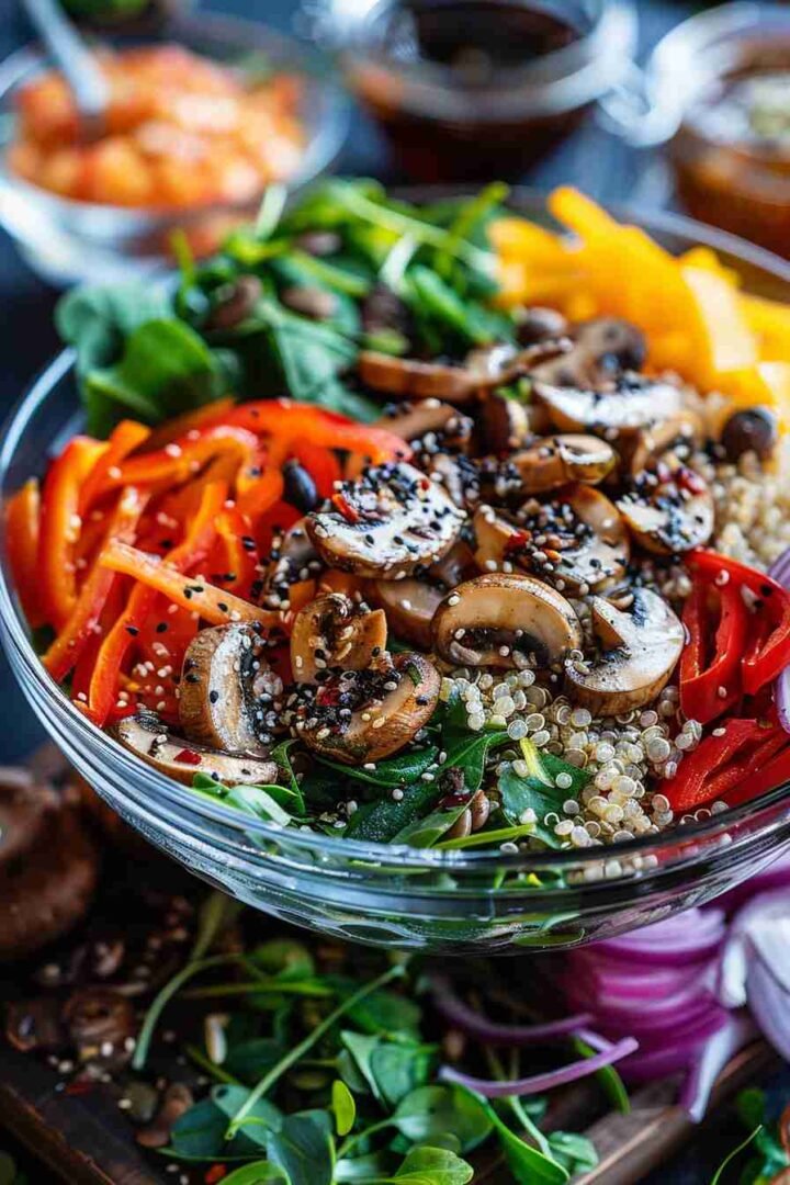 Cap Mushroom and Quinoa Salad