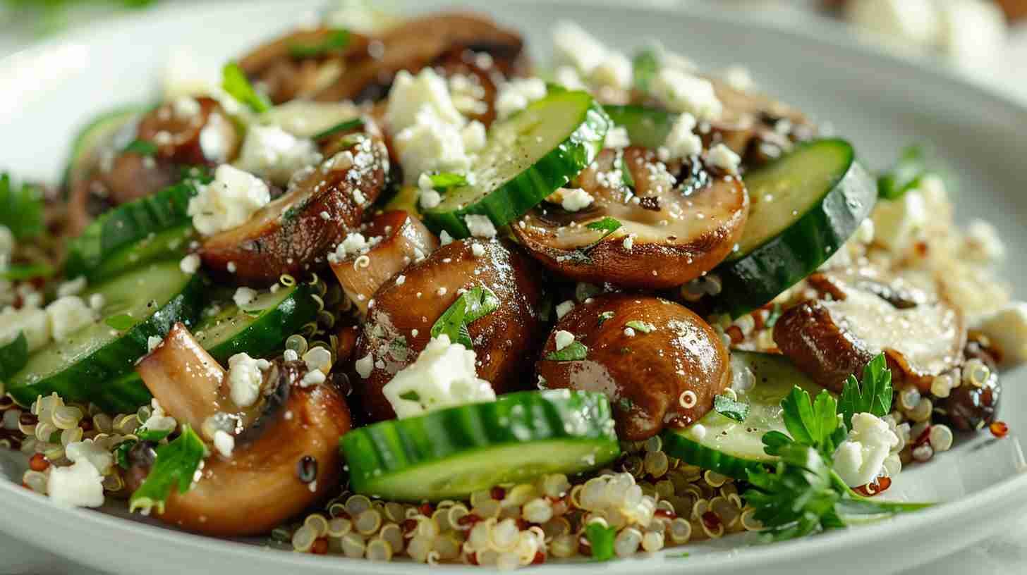 Cap Mushroom and Quinoa Salad