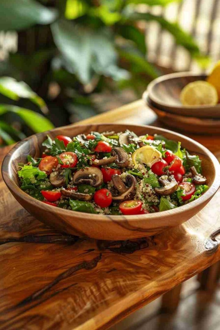 Cap Mushroom and Quinoa Salad