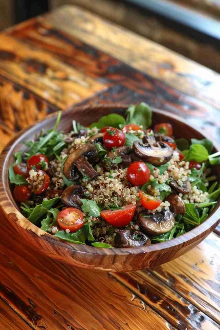 Cap Mushroom and Quinoa Salad
