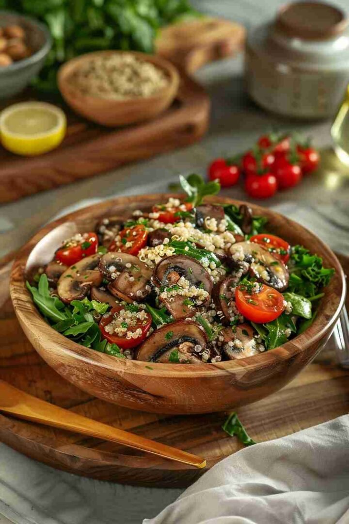 Cap Mushroom and Quinoa Salad