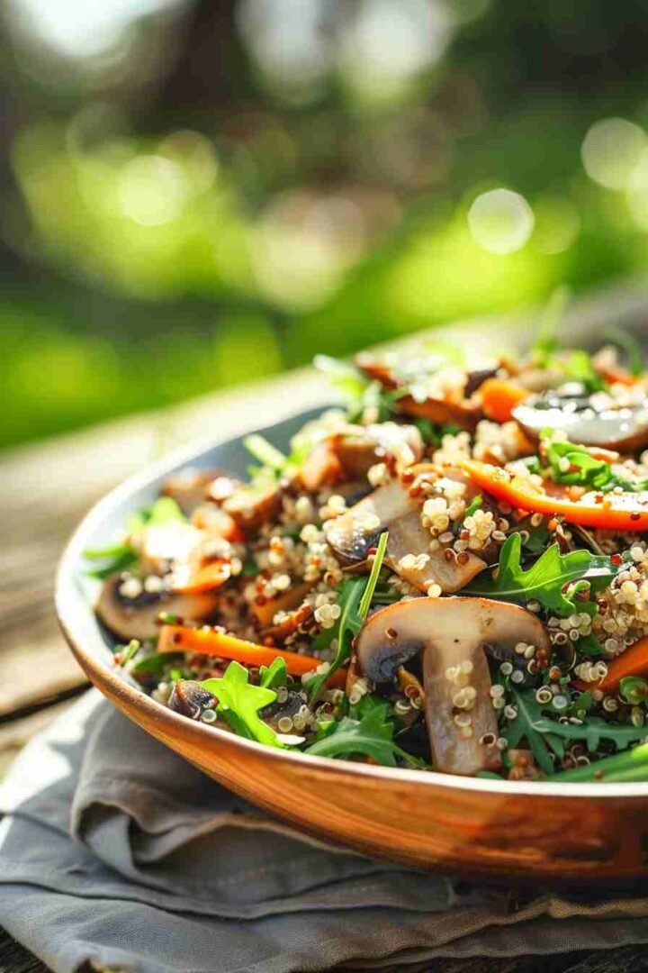 Cap Mushroom and Quinoa Salad